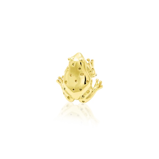 14k Gold Threadless Frog Top - Image 3