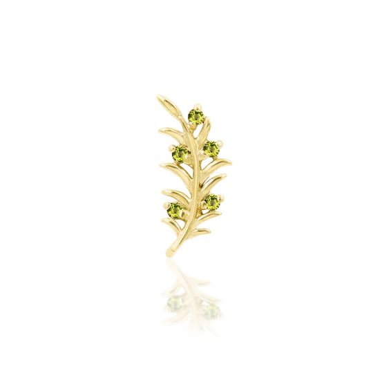 14k Gold Threadless Olive Branch Top