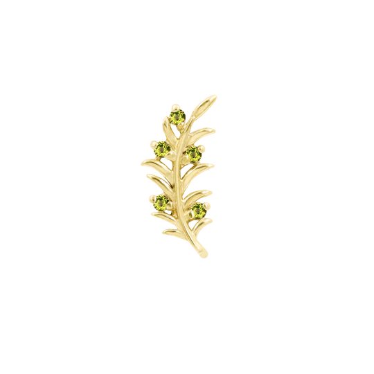 14k Gold Threadless Olive Branch Top - Image 3