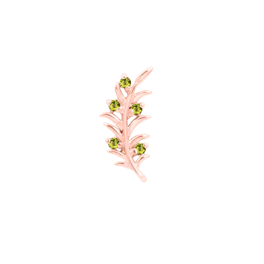 14k Gold Threadless Olive Branch Top - Image 7