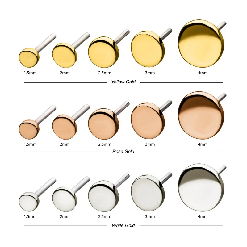 14k Gold Threadless Disk - Image 3