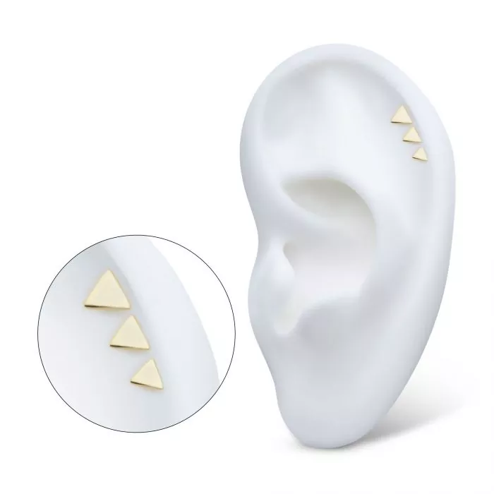 14k Threadless Triangle Top - Image 5
