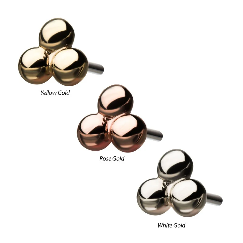 14k Threadless Yellow Gold Triball S - Image 2