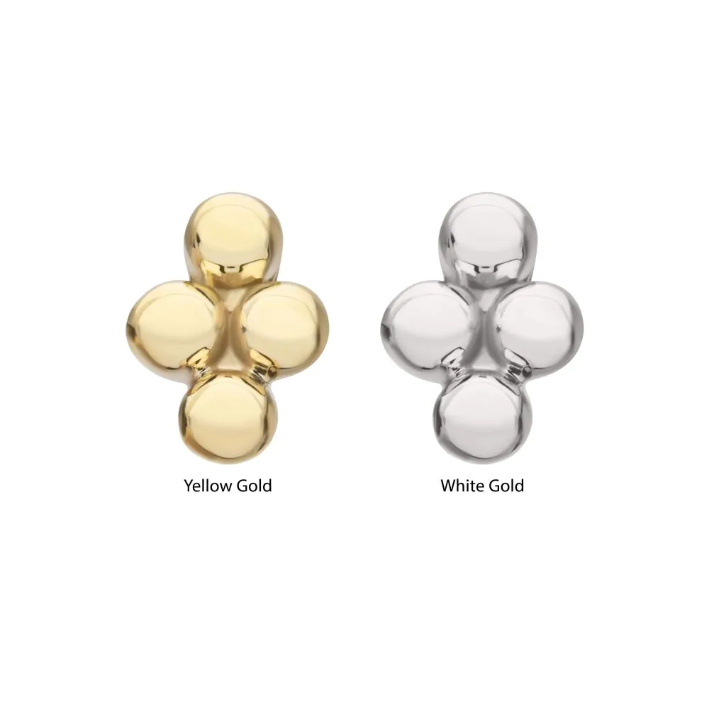 14Kt Gold Threadless 4-Bead Cluster Top - Image 3