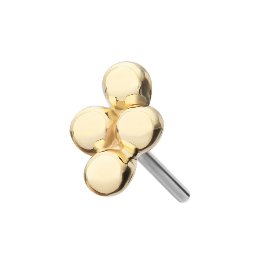 14Kt Gold Threadless 4-Bead Cluster Top - Image 4