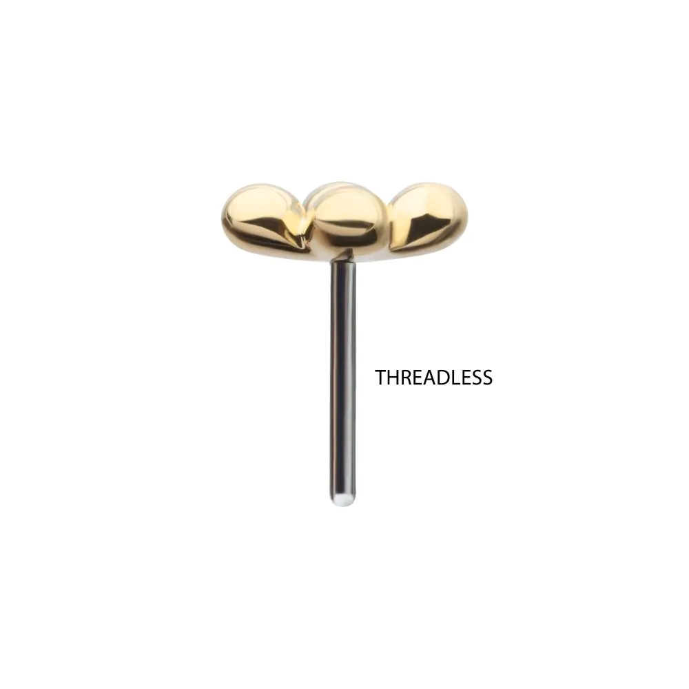 14Kt Gold Threadless 4-Bead Cluster Top - Image 5