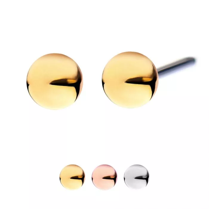 14Kt Gold Threadless Ball Top