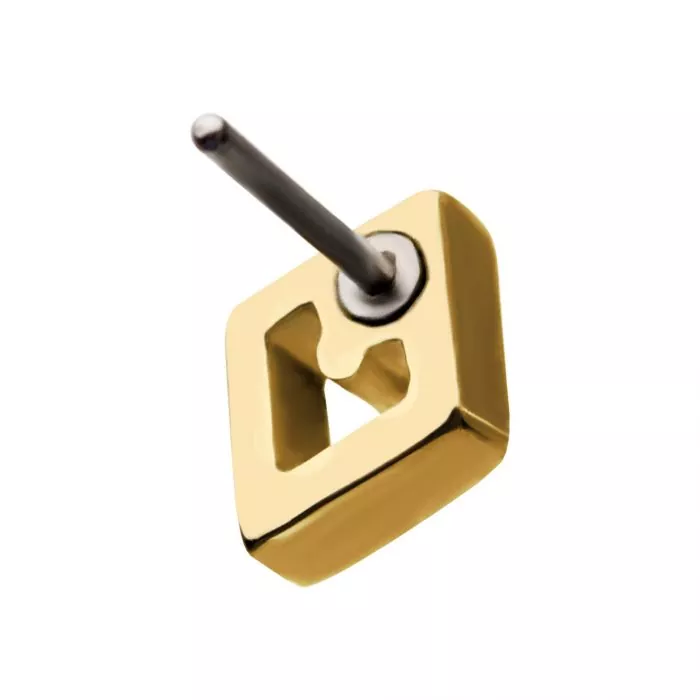 14Kt Gold Threadless Diamond Clear CZ Top - Image 3