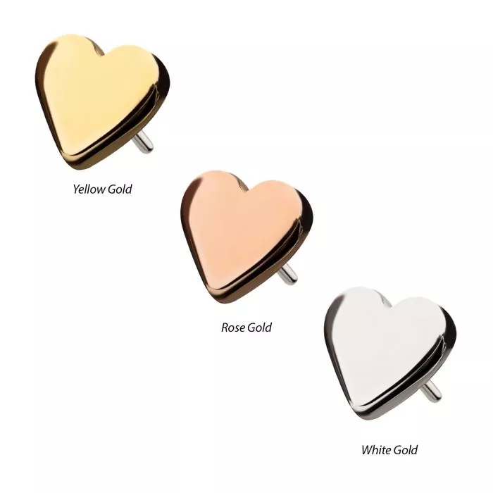 14Kt Gold Threadless Heart Top - Image 2