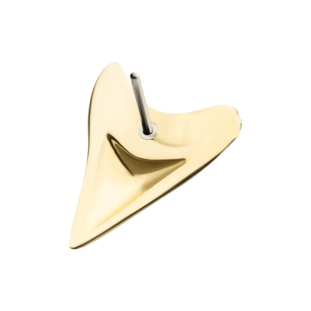14Kt Gold Threadless Megalodon Shark Tooth Top - Image 5