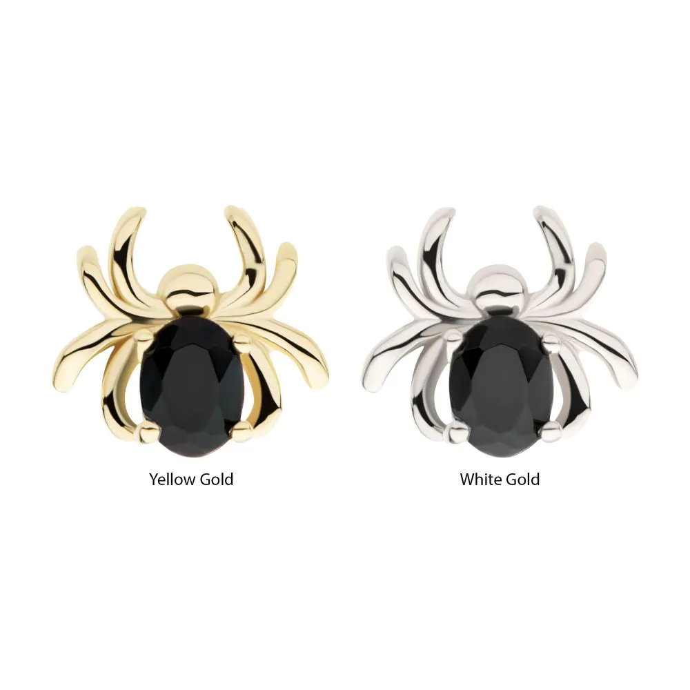 14Kt Gold Threadless Spider Top with Prong Set Oval Gem - Image 3