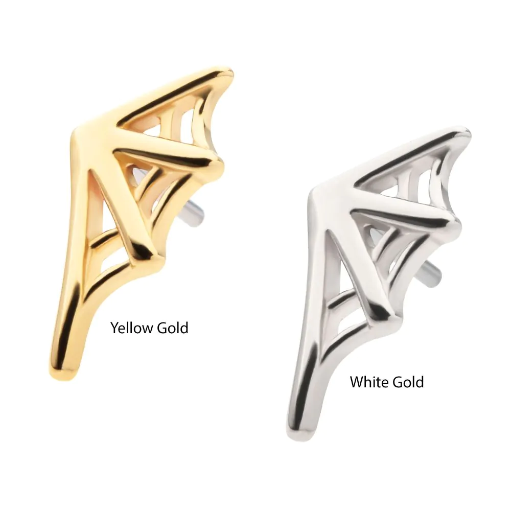 14Kt Gold Threadless Spiderweb Top (Right Ear) - Image 3