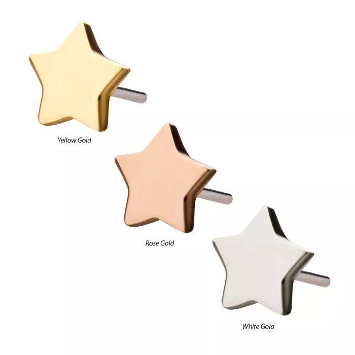14Kt Gold Threadless Star Top - Image 2