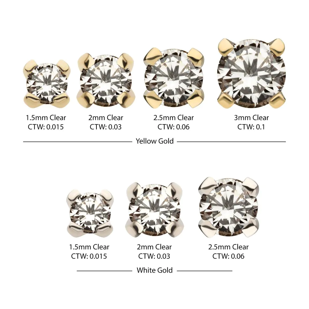 14Kt Gold Threadless Top with 4-Prong Round Lab-Grown Diamond - Image 2