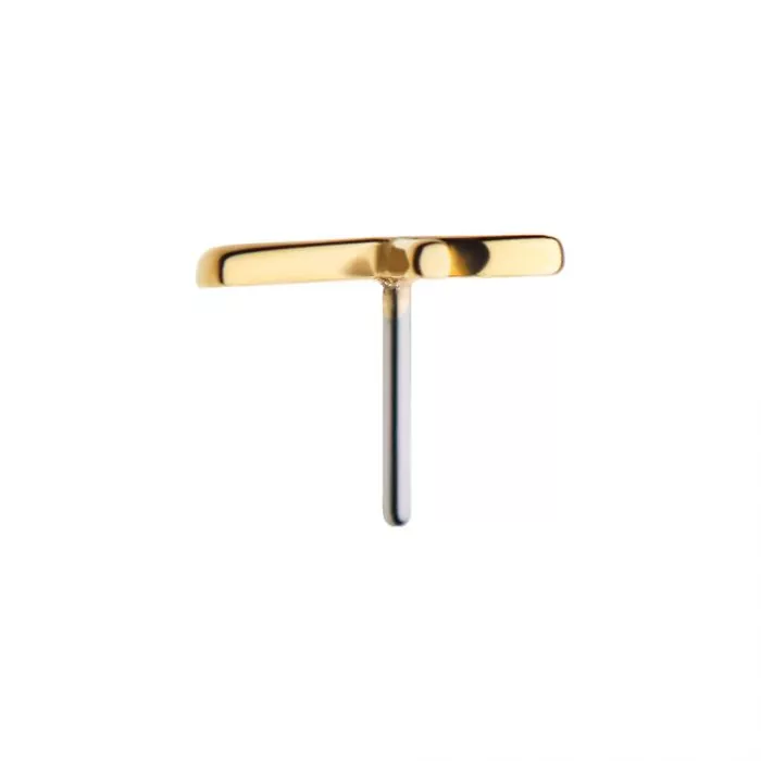 14Kt Gold Threadless with Ankh Egyptian Cross Top - Image 4