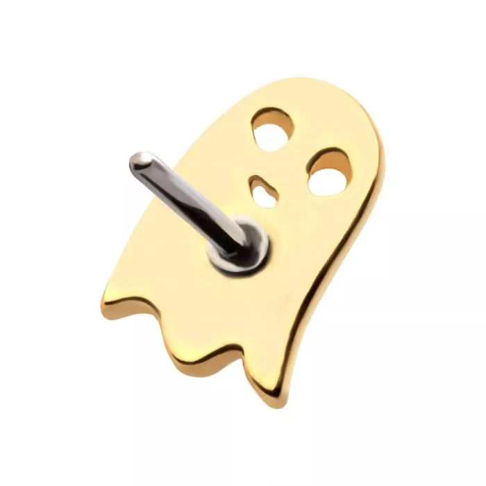 14Kt Gold Threadless with Ghost Top - Image 4