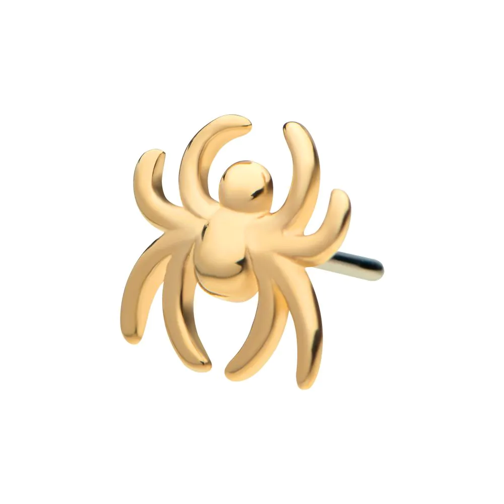 14Kt Gold Threadless with Spider Top - Image 3