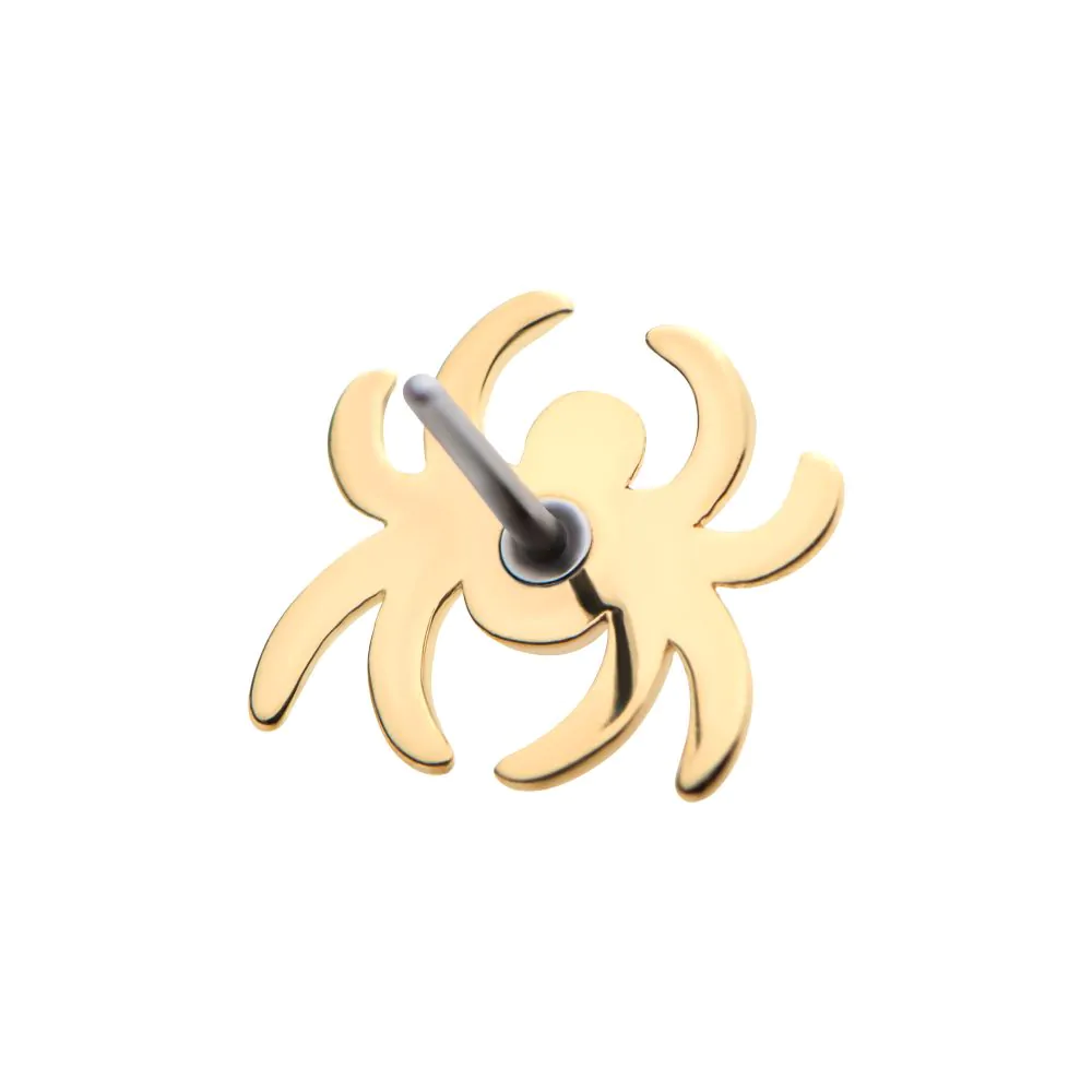 14Kt Gold Threadless with Spider Top - Image 4