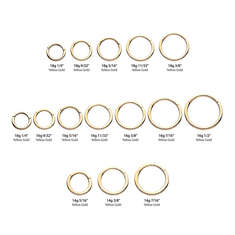 14Kt Yellow Gold Plain Hinged Segment Clicker - Image 2