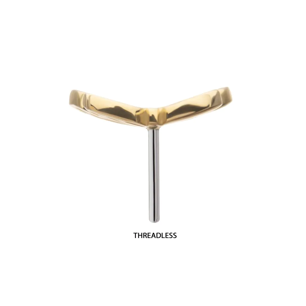 14Kt Yellow Gold Threadless Cut Out Butterfly Top - Image 4
