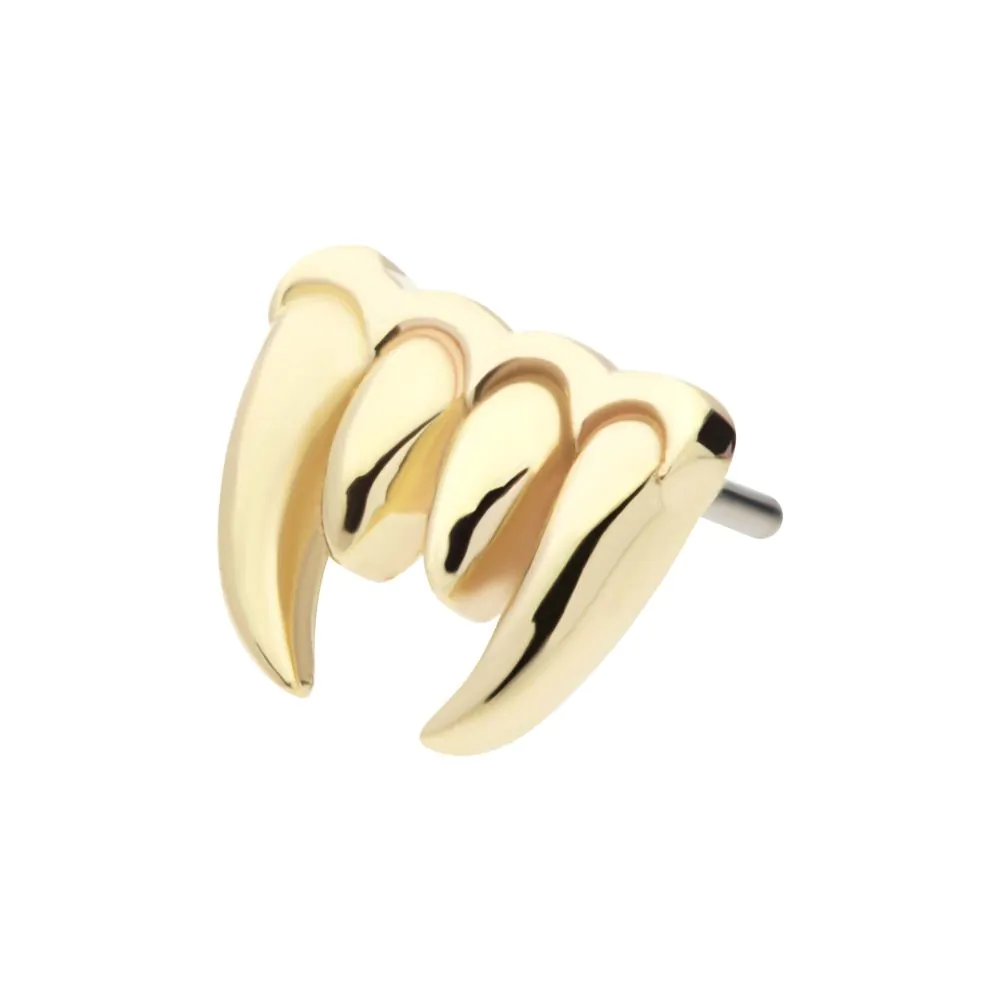 14Kt Yellow Gold Threadless Fangs Top - Image 3