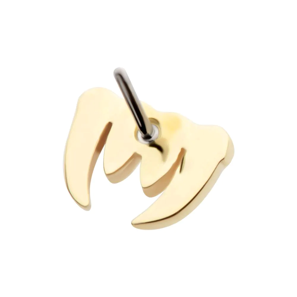 14Kt Yellow Gold Threadless Fangs Top - Image 4