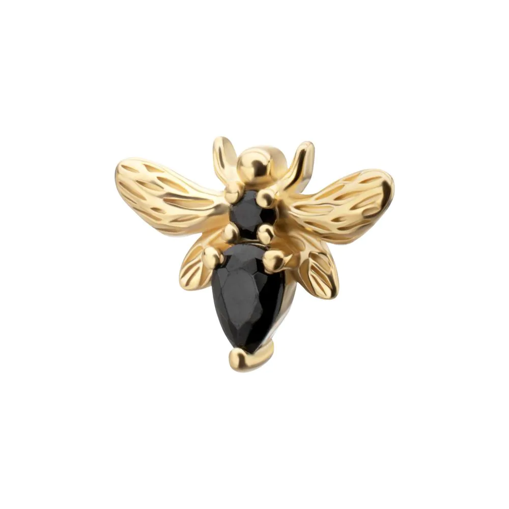 14Kt Yellow Gold Threadless "Golden Bee" Gem Top - Image 3