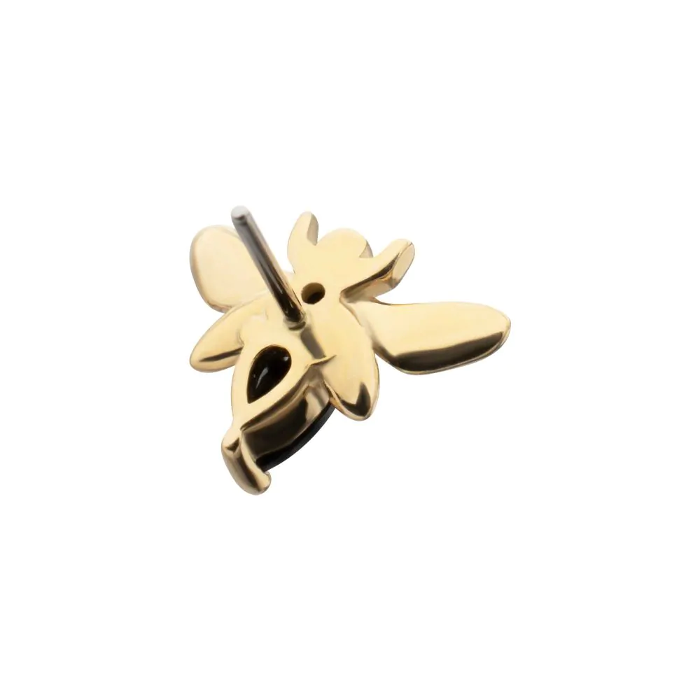 14Kt Yellow Gold Threadless "Golden Bee" Gem Top - Image 5