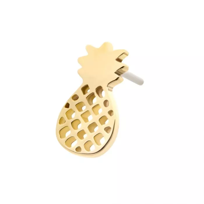 14Kt Yellow Gold Threadless Pineapple Top - Image 2