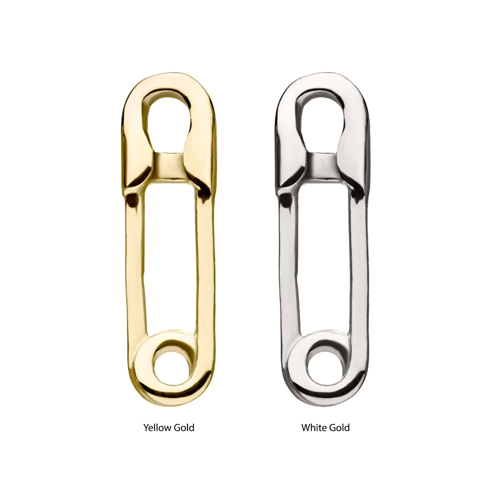 14kt Yellow Gold Threadless Safety Pin Top - Image 4