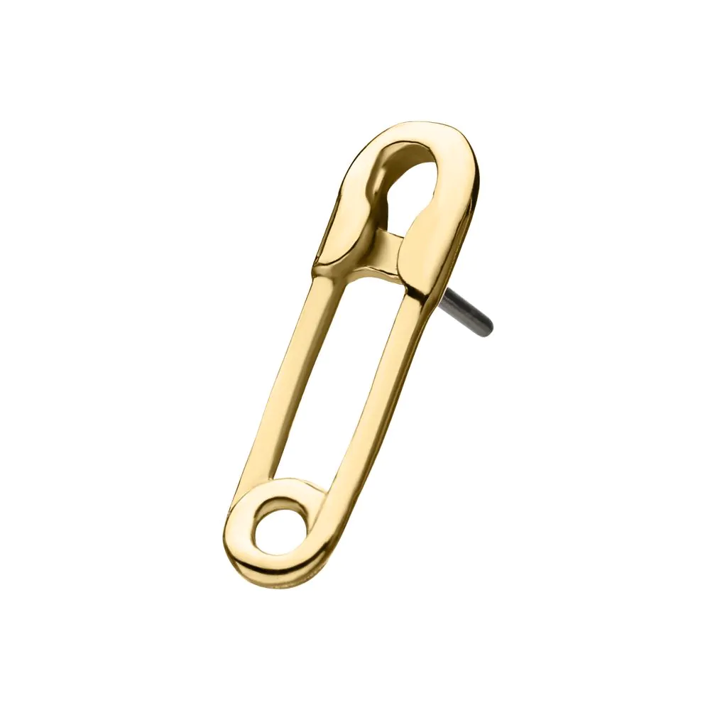 14kt Yellow Gold Threadless Safety Pin Top - Image 6