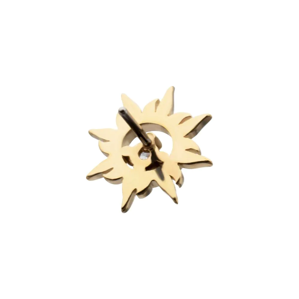 14Kt Yellow Gold Threadless "Solar Flare" Gem Top - Image 5