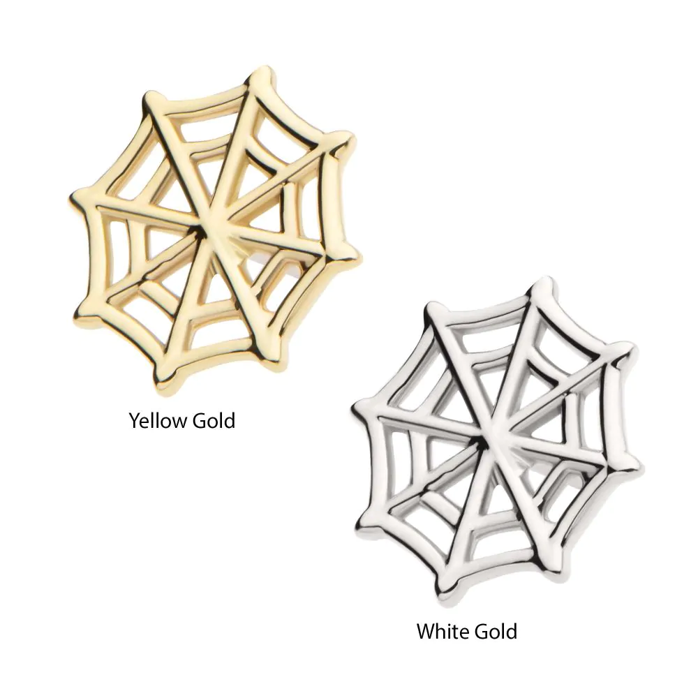 14Kt Yellow Gold Threadless Spiderweb Top - Image 3