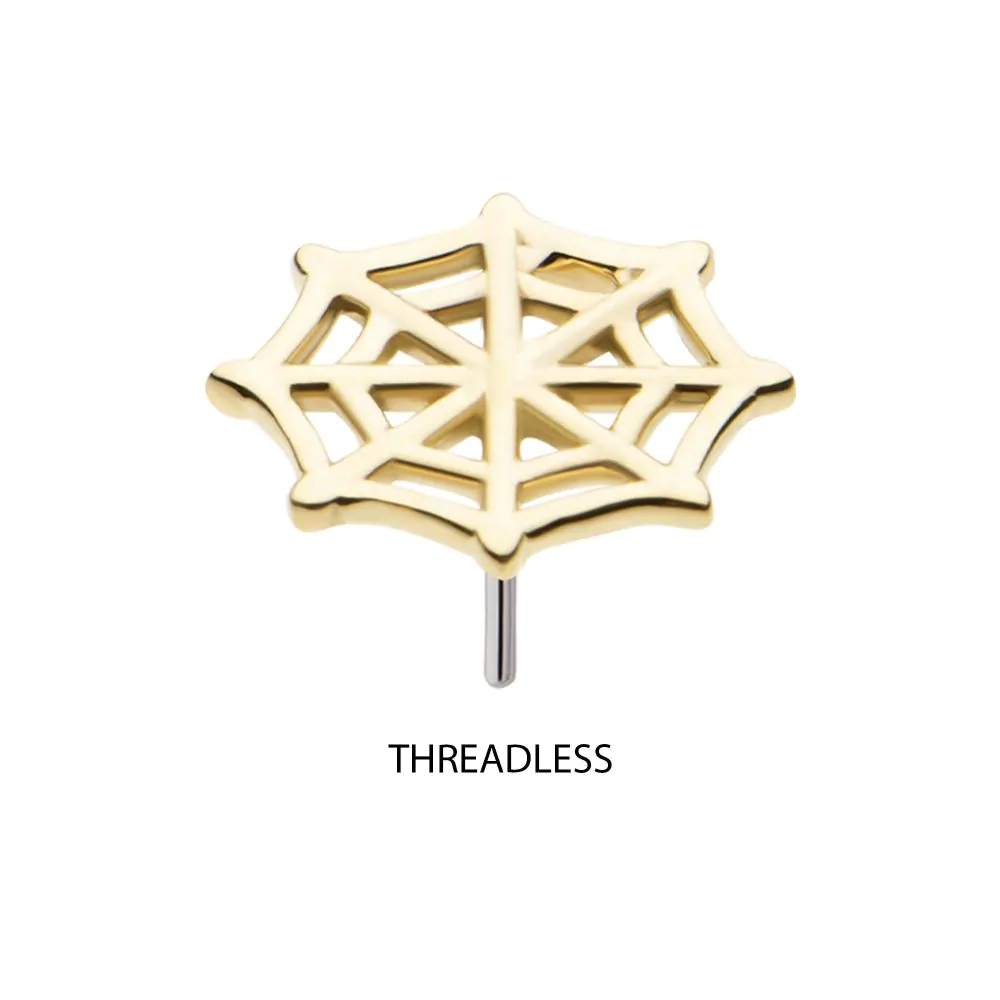 14Kt Yellow Gold Threadless Spiderweb Top - Image 4