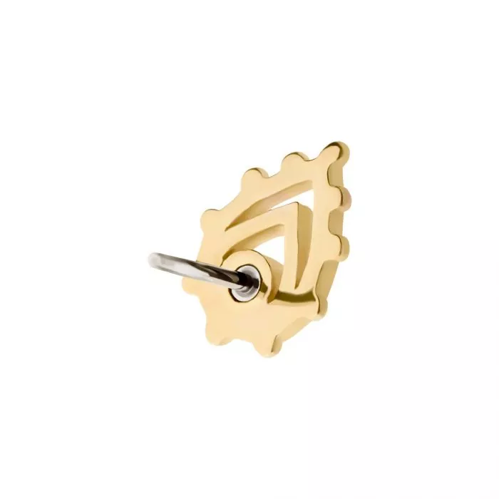 14Kt Yellow Gold Threadless with CZ/Opal Beaded Edge Pear Top - Image 5