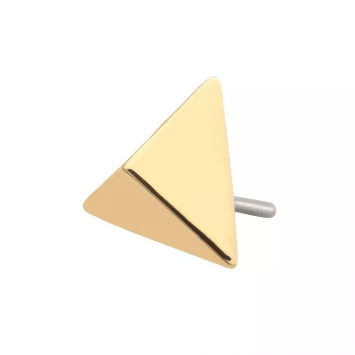 14Kt Yellow Gold Threadless with Short Pyramid Top - Image 2