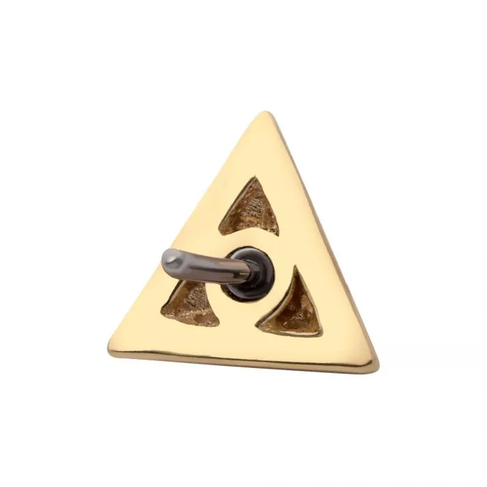 14Kt Yellow Gold Threadless with Short Pyramid Top - Image 3