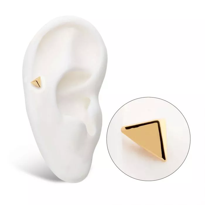14Kt Yellow Gold Threadless with Short Pyramid Top - Image 4