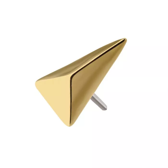 14Kt Yellow Gold Threadless with Tall Pyramid Top - Image 2