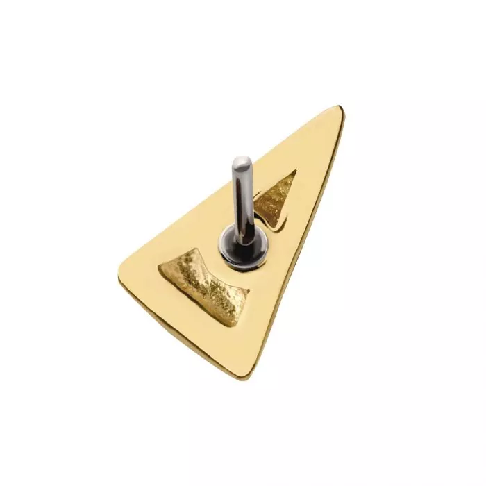 14Kt Yellow Gold Threadless with Tall Pyramid Top - Image 3
