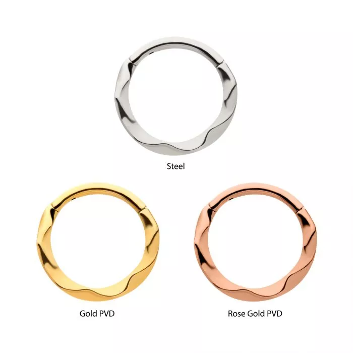 16g Wavy Design Hoop Hinged Segment Clicker - Image 2