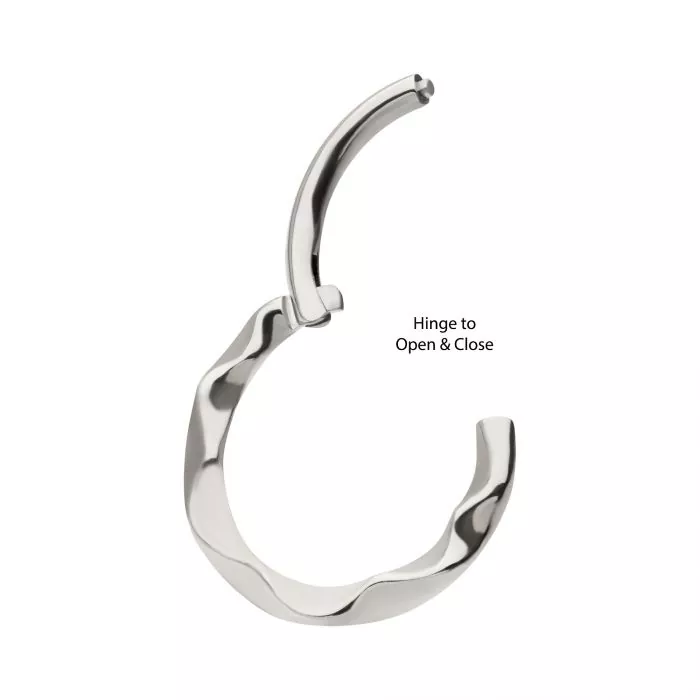 16g Wavy Design Hoop Hinged Segment Clicker - Image 4