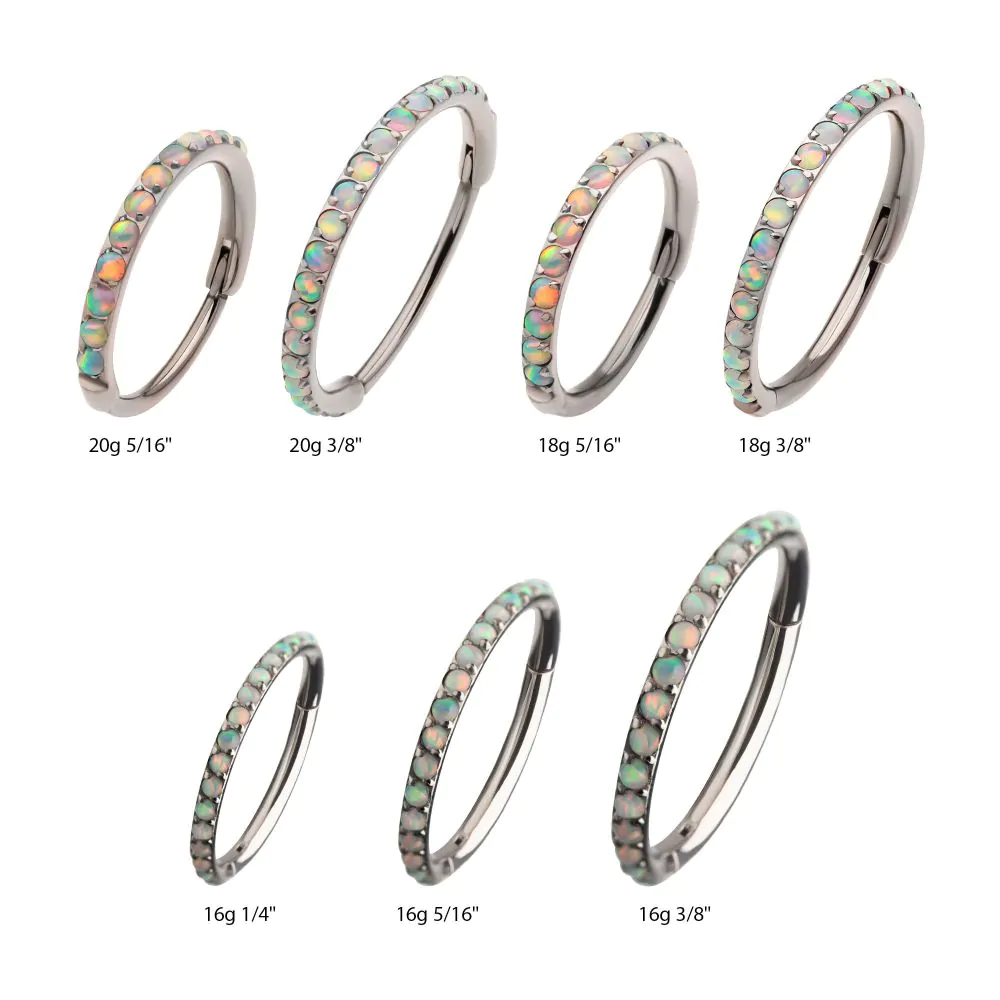 1mm CNC Set White Opal Eternity Gem Titanium Side Facing Hinged Segment Clicker - Image 2