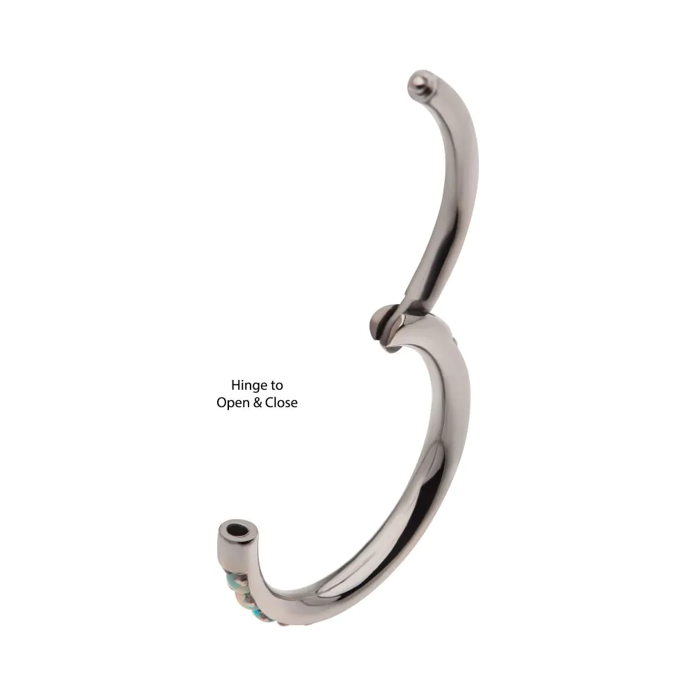 1mm CNC Set White Opal Eternity Gem Titanium Side Facing Hinged Segment Clicker - Image 4