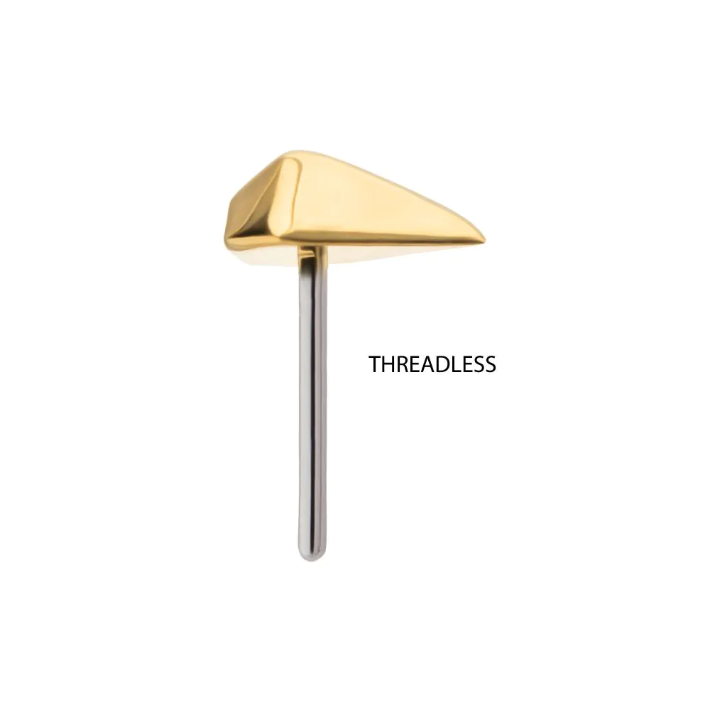 24KT Gold PVD Titanium Threadless 3D Diamond Shape Top - Image 4