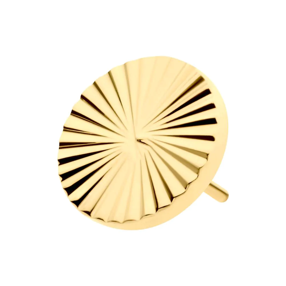 24Kt Gold PVD Titanium Threadless Corrugated Round Top - Image 3
