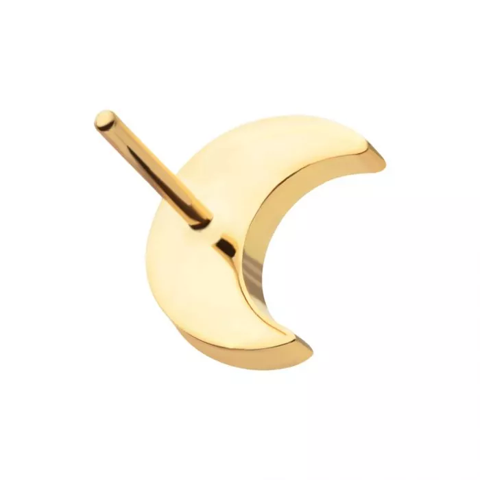 24Kt Gold PVD Titanium Threadless Crescent Moon Top - Image 3
