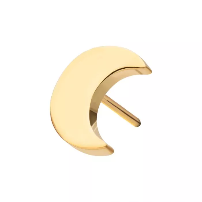 24Kt Gold PVD Titanium Threadless Crescent Moon Top - Image 4