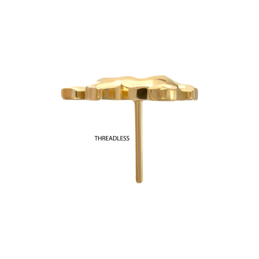 24Kt Gold PVD Titanium Threadless Horse Top - Image 4