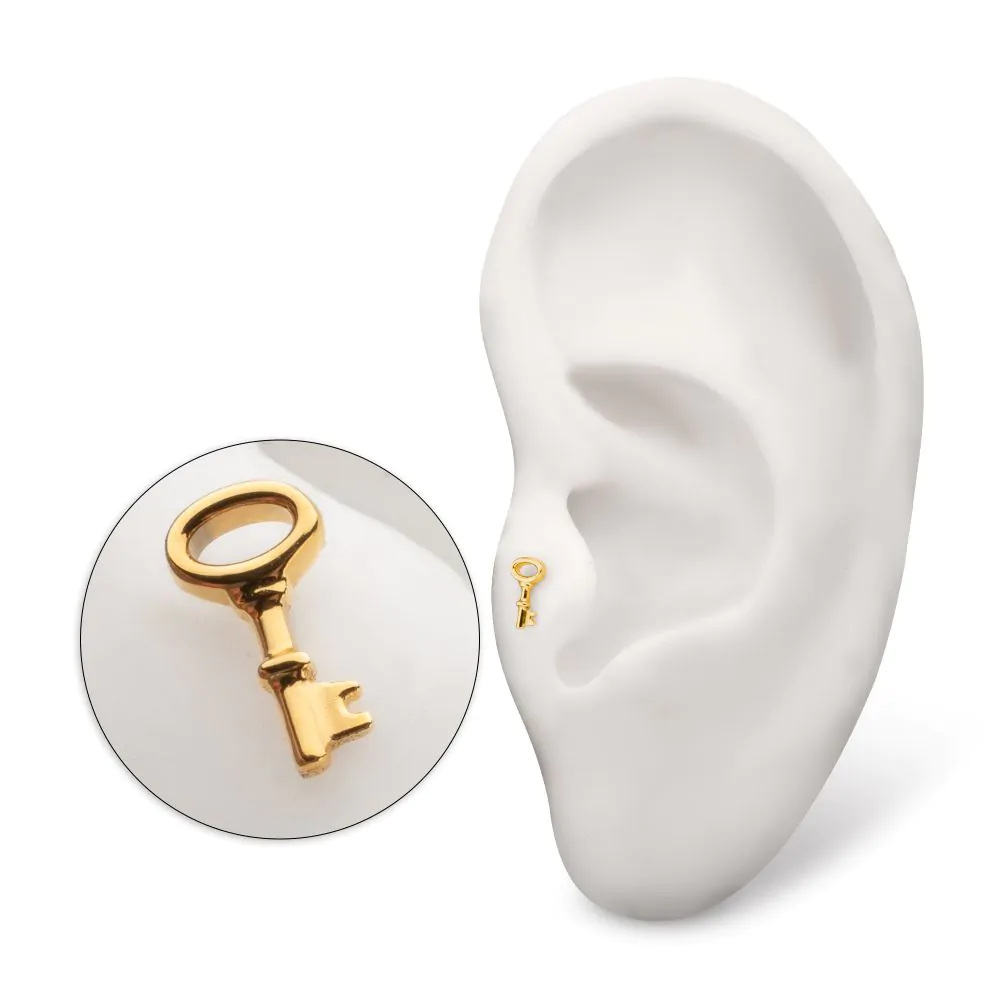 24Kt Gold PVD Titanium Threadless Key Top - Image 2
